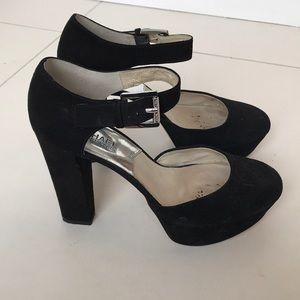 Suede high heels